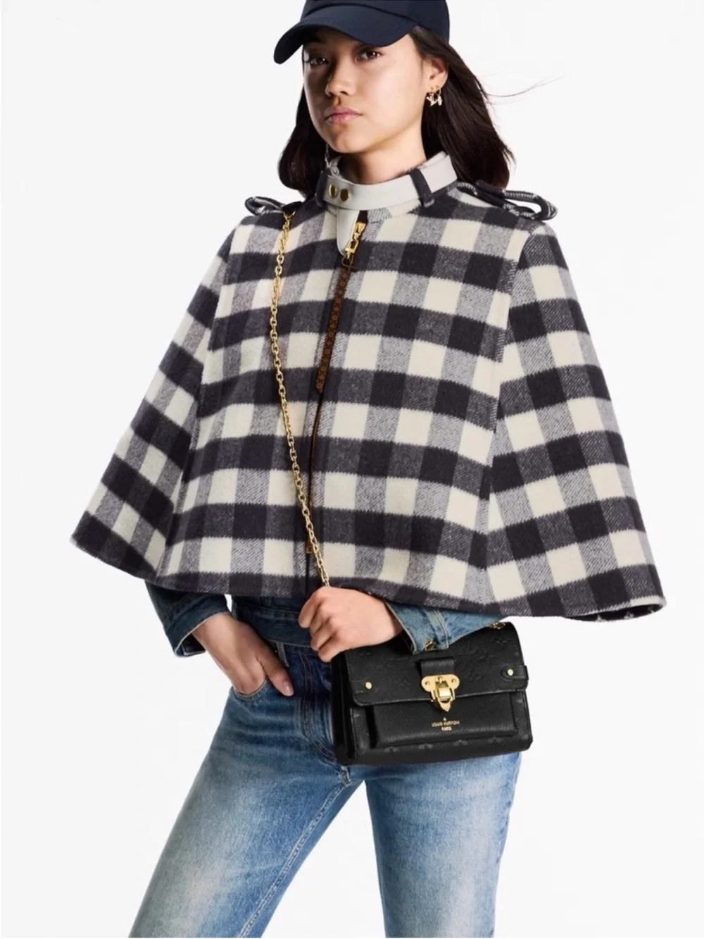 Louis Vuitton Vavin BB Empriente black leather logo bag 2 way strap